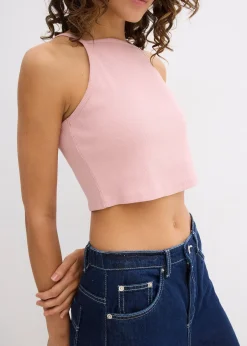 bonprix Top côtelé 100% coton|Femme T-Shirts & Tops
