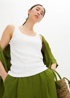 Femme bonprix Tricots De Peau|Basiques|Top côtelé 100% coton