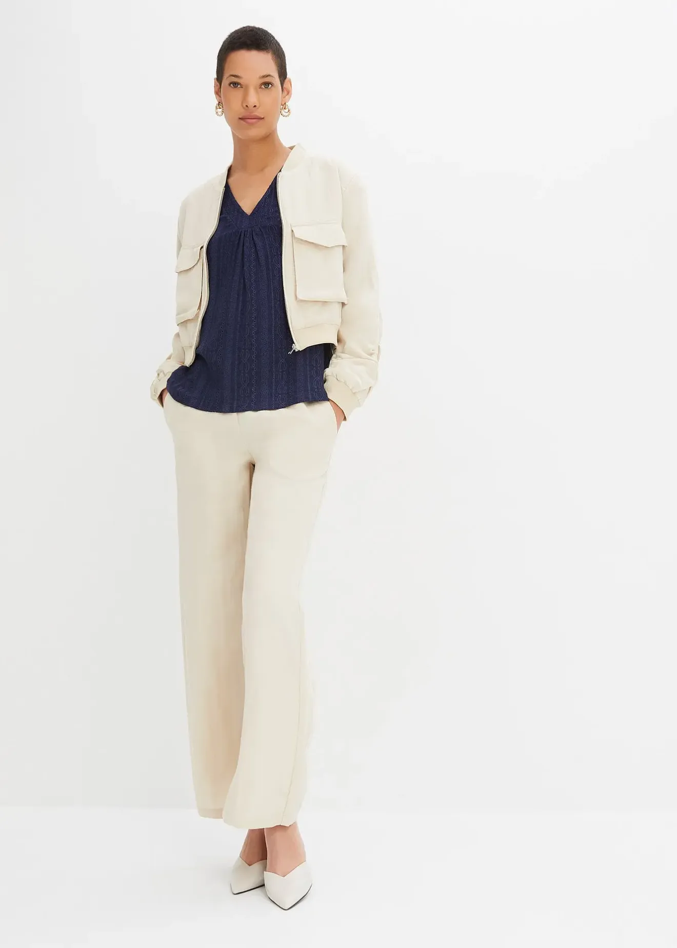 bonprix Top en broderie anglaise|Femme T-Shirts & Tops