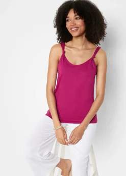 bonprix Top en coton à détails nœuds|Femme T-Shirts & Tops