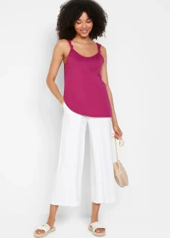 bonprix Top en coton à détails nœuds|Femme T-Shirts & Tops