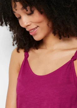 bonprix Top en coton à détails nœuds|Femme T-Shirts & Tops