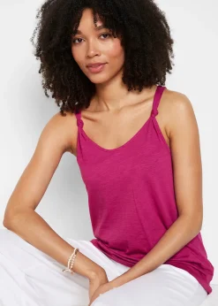 bonprix Top en coton à détails nœuds|Femme T-Shirts & Tops