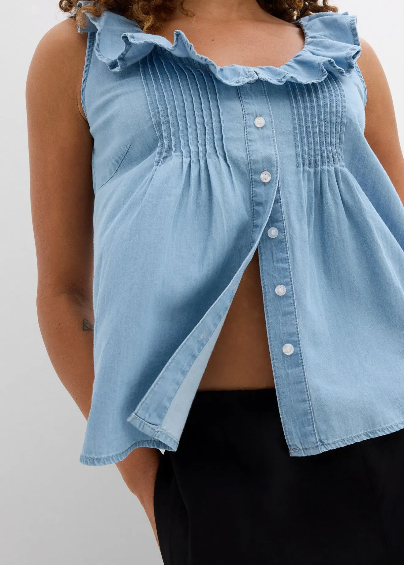 bonprix Top en jean de coton|Femme Chemisiers|T-Shirts & Tops