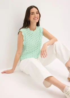 bonprix Top en maille 100% coton|Femme Maille|T-Shirts & Tops