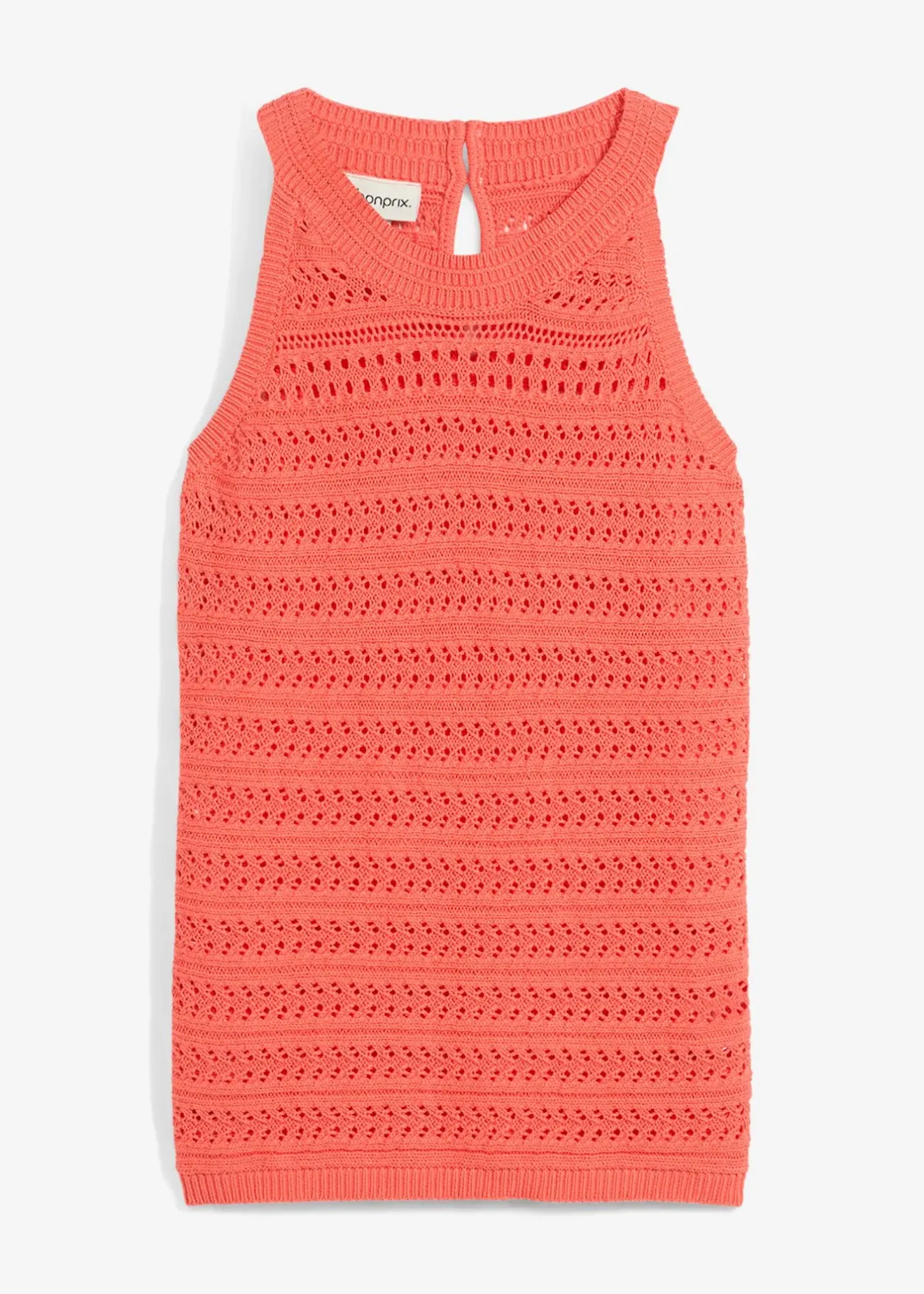 bonprix Top en maille ajourée avec lin|Femme Maille|Premium