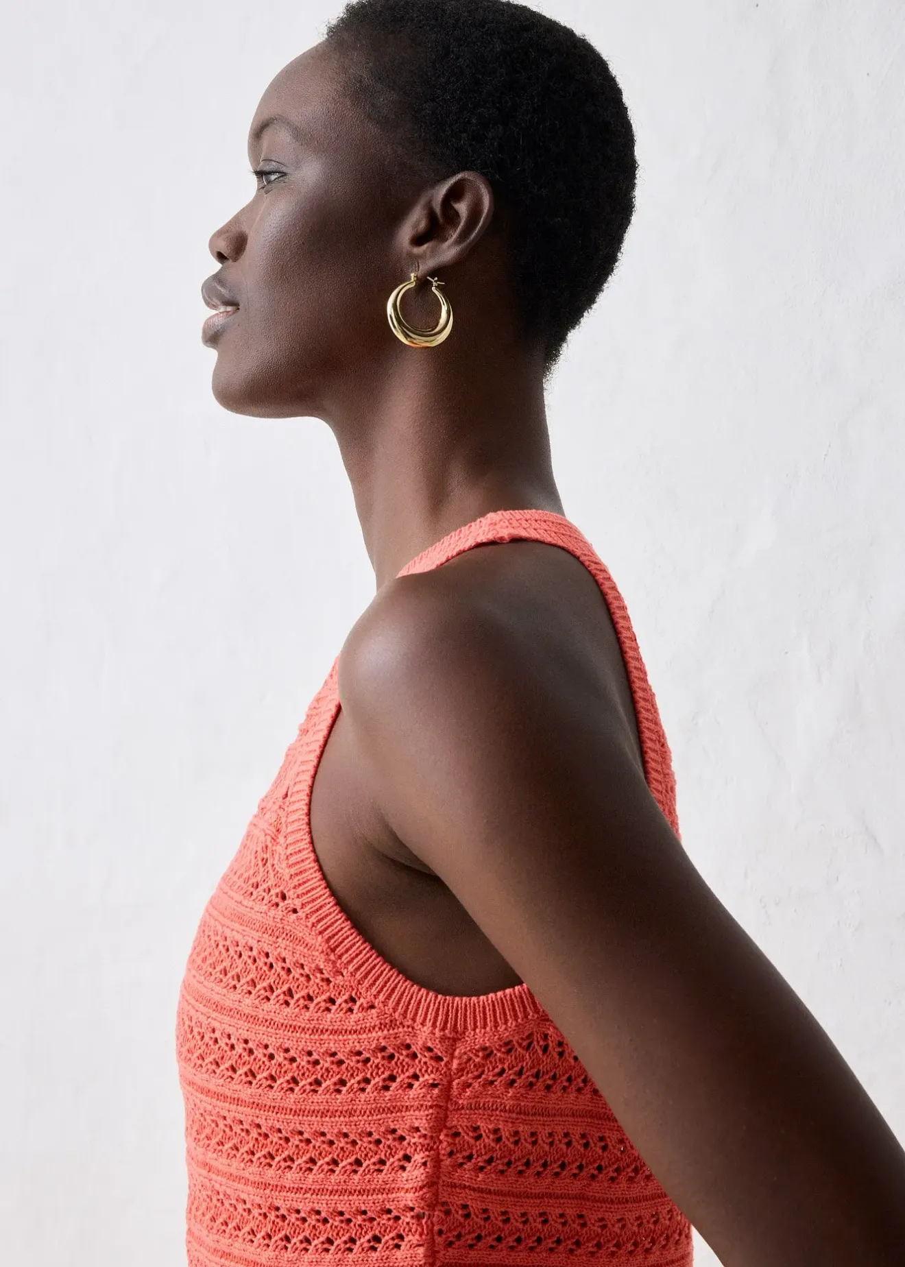 bonprix Top en maille ajourée avec lin|Femme Maille|Premium