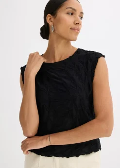 Femme bonprix T-Shirts & Tops|Top en matière texturée