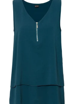 Femme bonprix Chemisiers|T-Shirts & Tops|Top en viscose à encolure zippée