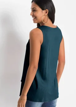 Femme bonprix Chemisiers|T-Shirts & Tops|Top en viscose à encolure zippée