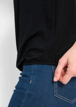 Femme bonprix T-Shirts & Tops|Top en viscose extensible et dentelle