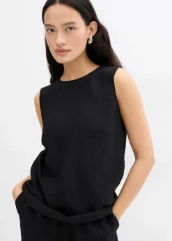 bonprix Top en viscose mélangée, effet froissé|Femme Deux Pièces & Ensembles|Chemisiers