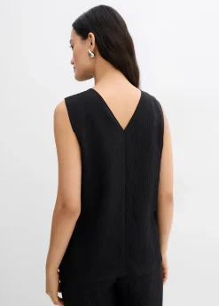 bonprix Top en viscose mélangée, effet froissé|Femme Deux Pièces & Ensembles|Chemisiers