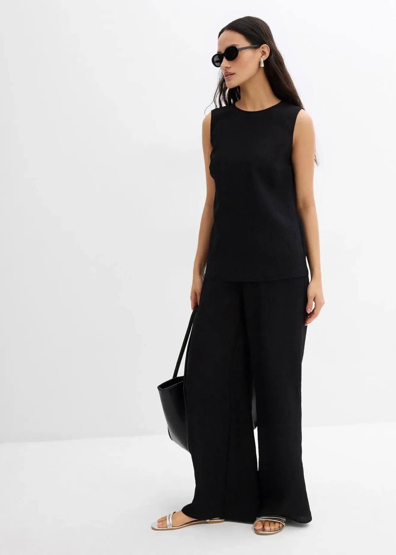 bonprix Top en viscose mélangée, effet froissé|Femme Deux Pièces & Ensembles|Chemisiers