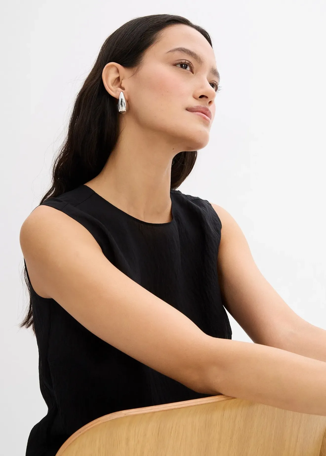 bonprix Top en viscose mélangée, effet froissé|Femme Deux Pièces & Ensembles|Chemisiers