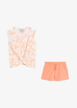 bonprix Top et short en coton extensible (ens. 2 pces)|Enfant Filles 9-16 Ans·Shorts|Filles 9-16 Ans·T-Shirts & Chemisiers