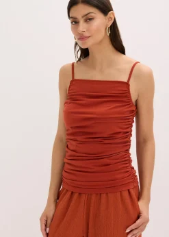 Femme bonprix T-Shirts & Tops|Top froncé à fines bretelles