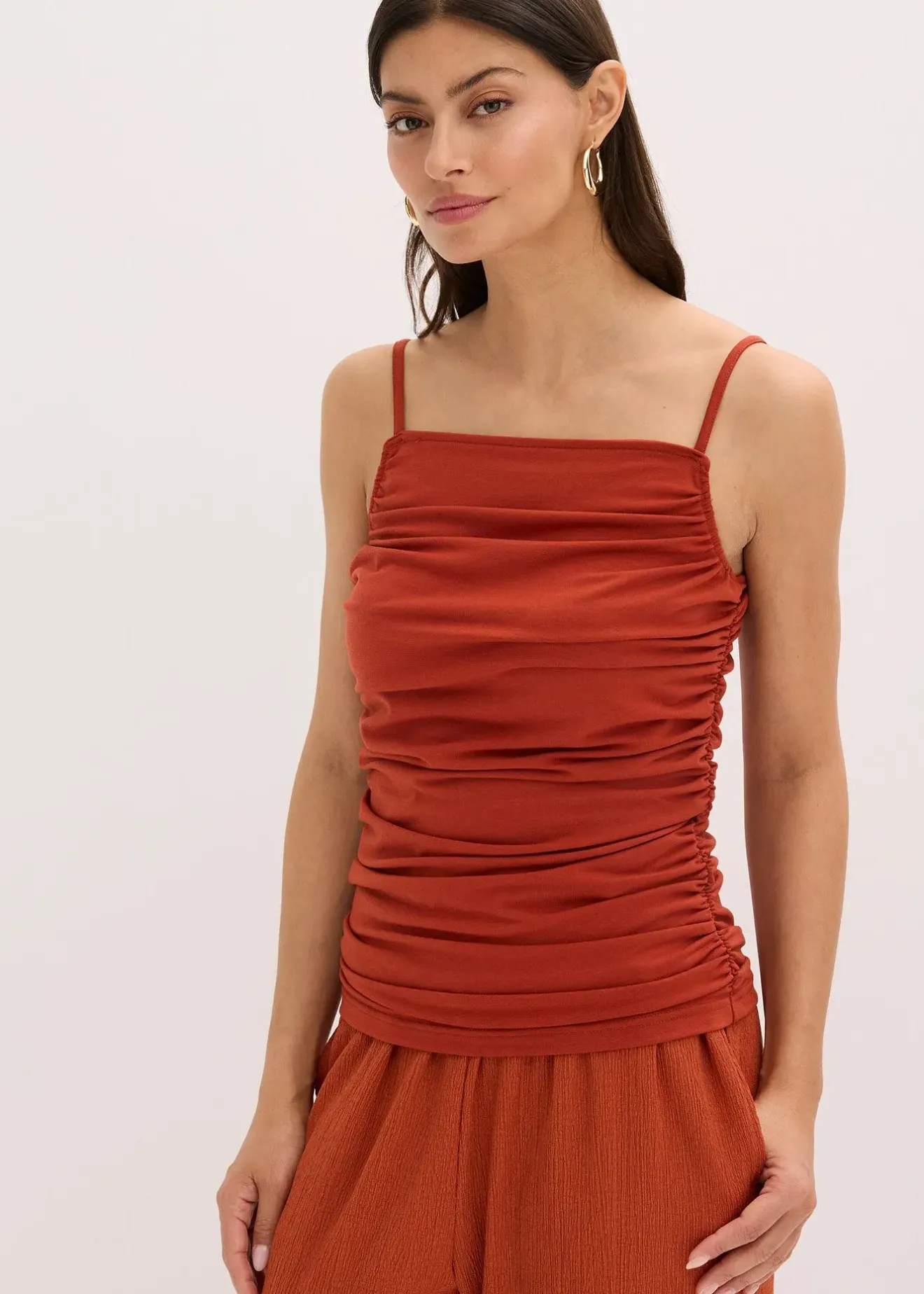 Femme bonprix T-Shirts & Tops|Top froncé à fines bretelles