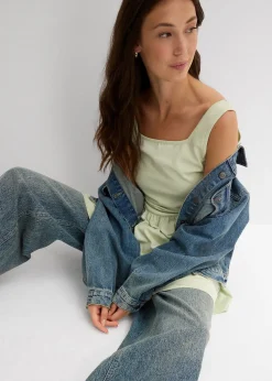 Femme bonprix T-Shirts & Tops|Top long en coton extensible