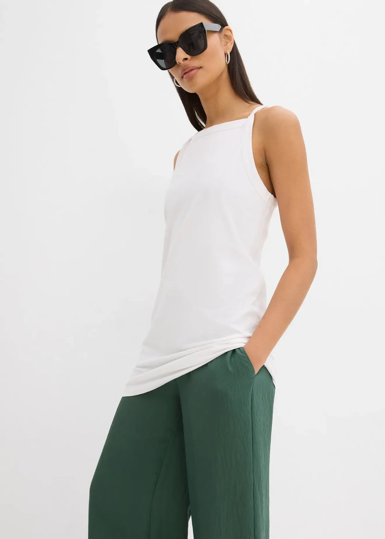 Femme bonprix T-Shirts & Tops|Top long en coton extensible
