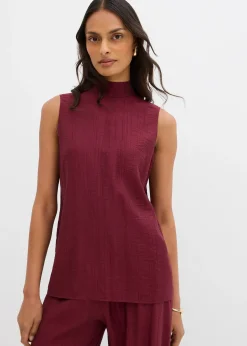 bonprix Top long et texturé en viscose mélangée|Femme Deux Pièces & Ensembles|T-Shirts & Tops