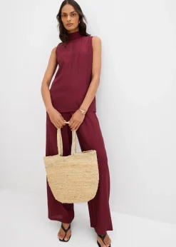 bonprix Top long et texturé en viscose mélangée|Femme Deux Pièces & Ensembles|T-Shirts & Tops