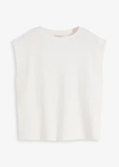 Femme bonprix T-Shirts & Tops|Top oversize avec mancherons en bord-côte