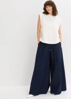 Femme bonprix T-Shirts & Tops|Top oversize avec mancherons en bord-côte