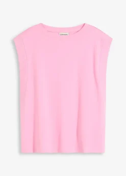Femme bonprix T-Shirts & Tops|Top oversize avec mancherons en bord-côte