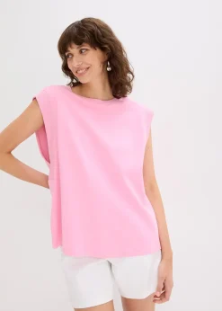 Femme bonprix T-Shirts & Tops|Top oversize avec mancherons en bord-côte