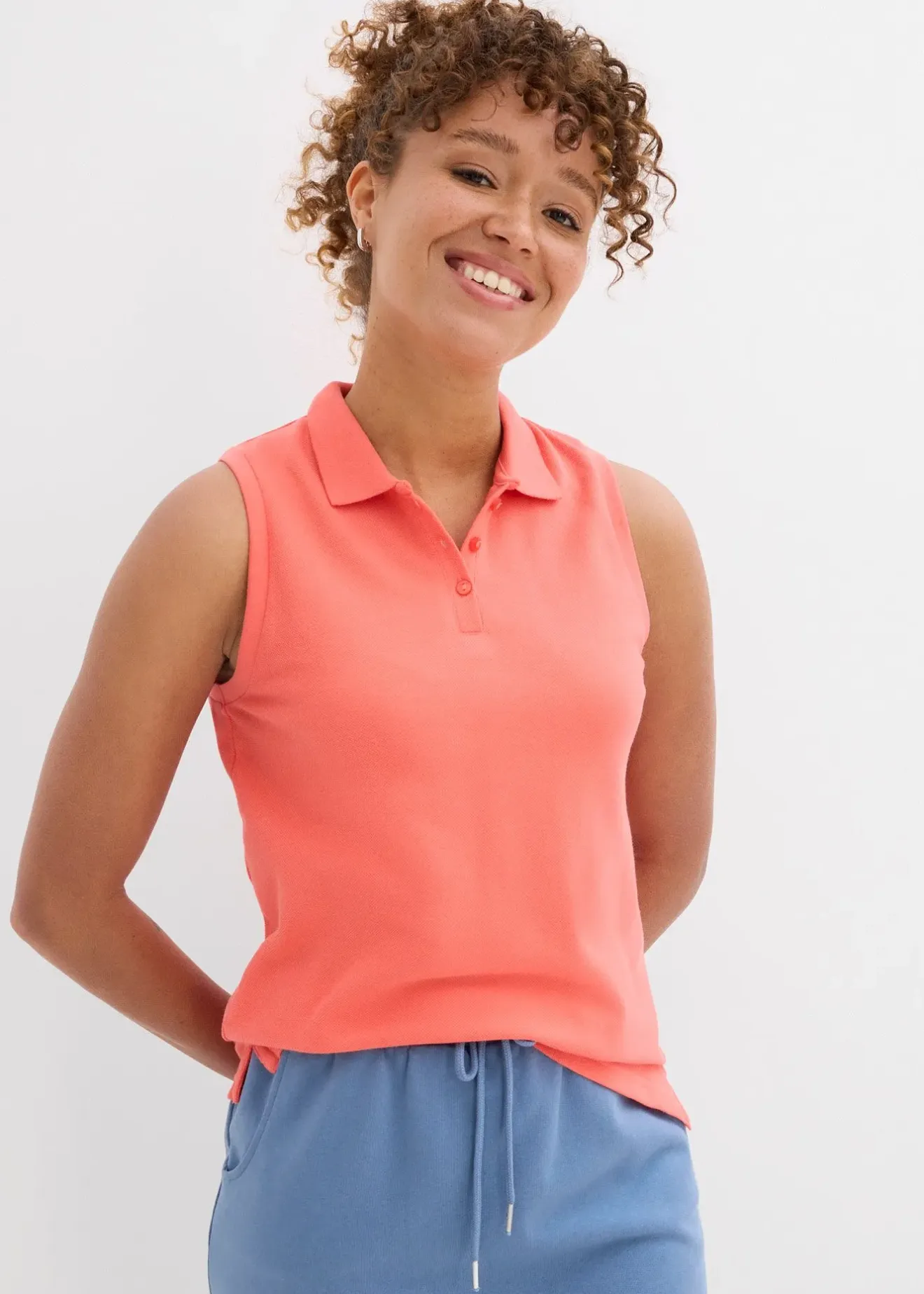 bonprix Top polo 100% coton|Femme Basiques|T-Shirts & Tops