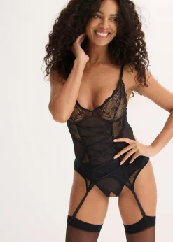 bonprix Top porte-jarretelles et string ouvert (ens. 2 pces)|Femme Guêpières & Déshabillés|Dessous
