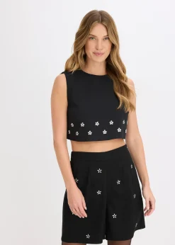 Femme bonprix Chemisiers|T-Shirts & Tops|Top sans manches en coton mélangé