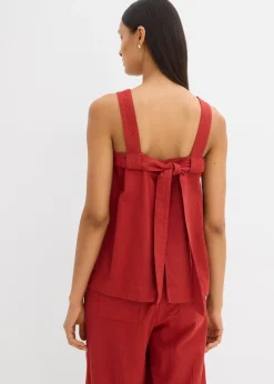 Femme bonprix Chemisiers|Top sans manches en viscose mélangée, à nouer dans le dos