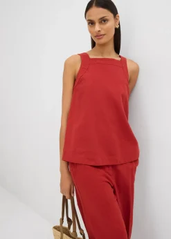 Femme bonprix Chemisiers|Top sans manches en viscose mélangée, à nouer dans le dos