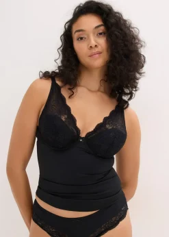 bonprix Top soutien-gorge sculptant à coques et dentelle, maintien modéré|Femme Bodies|Lingerie Sculptante