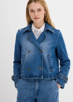 bonprix Trench court en denim|Femme Vestes & Manteaux