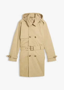 bonprix Trench-coat déperlant avec capuche amovible|Homme Vestes
