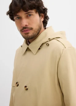 bonprix Trench-coat déperlant avec capuche amovible|Homme Vestes