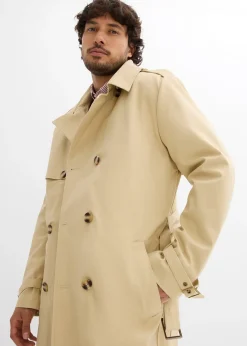 bonprix Trench-coat déperlant avec capuche amovible|Homme Vestes