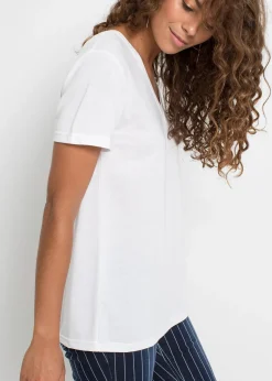 Femme bonprix Basiques|T-Shirts & Tops|T-shirt à col en V