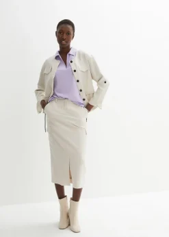 Femme bonprix T-Shirts & Tops|T-shirt à col polo ouvert