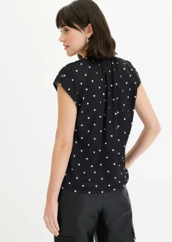 bonprix T-shirt à col tunisien en viscose mélangée|Femme T-Shirts & Tops