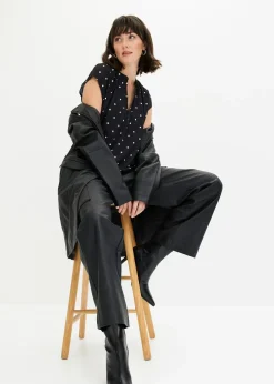 bonprix T-shirt à col tunisien en viscose mélangée|Femme T-Shirts & Tops