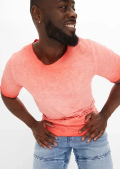 bonprix T-shirt 100% coton, aspect délavé|Homme T-Shirts & Polos