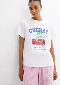 Femme bonprix T-Shirts & Tops|T-shirt 100% coton, imprimé