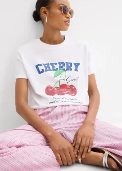 Femme bonprix T-Shirts & Tops|T-shirt 100% coton, imprimé