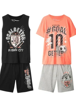 bonprix T-shirt + débardeur + bermudas garçon (ens. 4 pces.)|Enfant Vêtements Enfant|Garçons 9-16 Ans·Shorts