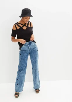 bonprix T-shirt à découpes en viscose|Femme T-Shirts & Tops