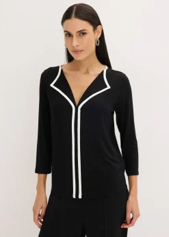 bonprix T-shirt à liseré contrastant|Femme T-Shirts & Tops